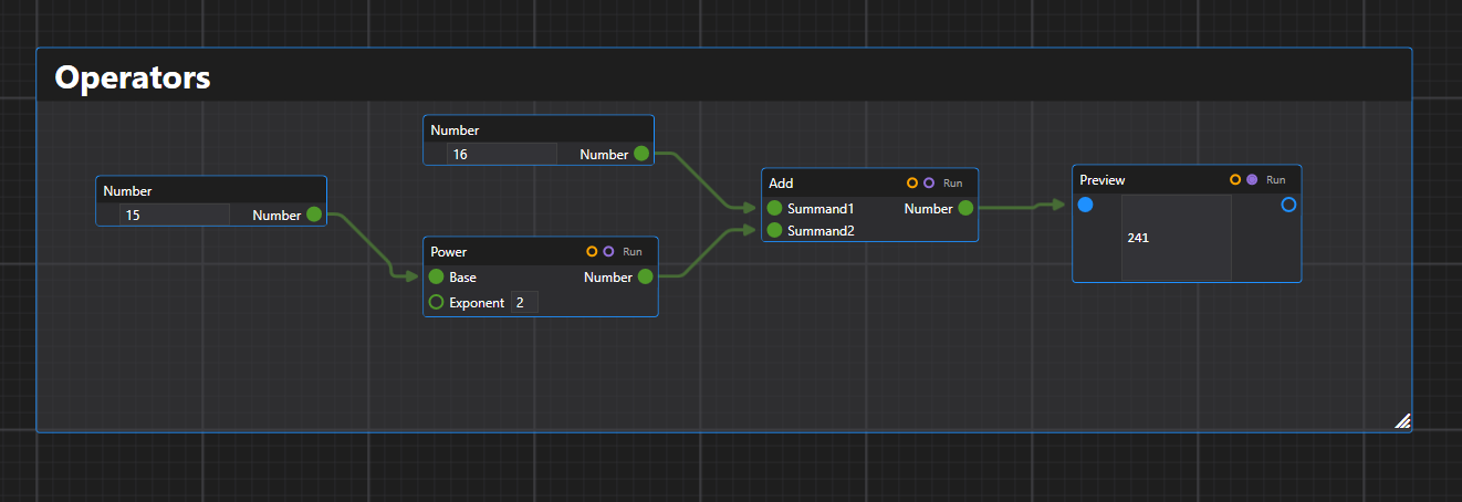 Doing Math with Node Operators in Divooka