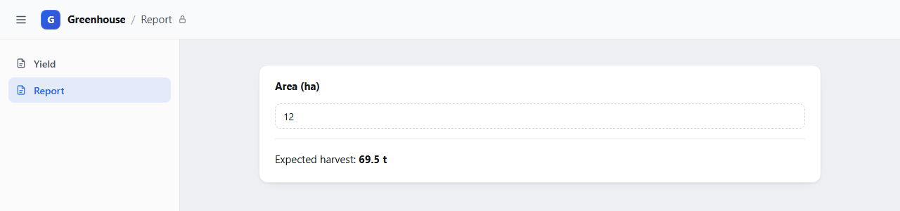 A read-only page: the input shows its value and the cell its answer