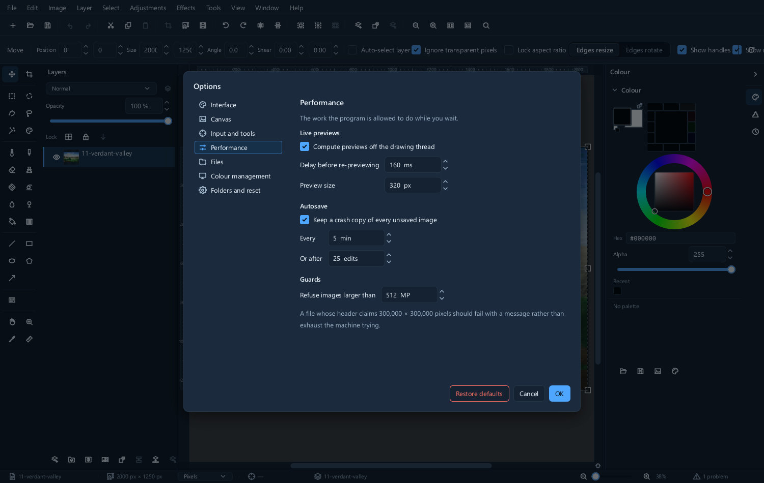 The performance preferences