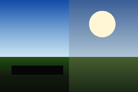 An adjustment layer masked so that its correction reaches only the left half of the picture