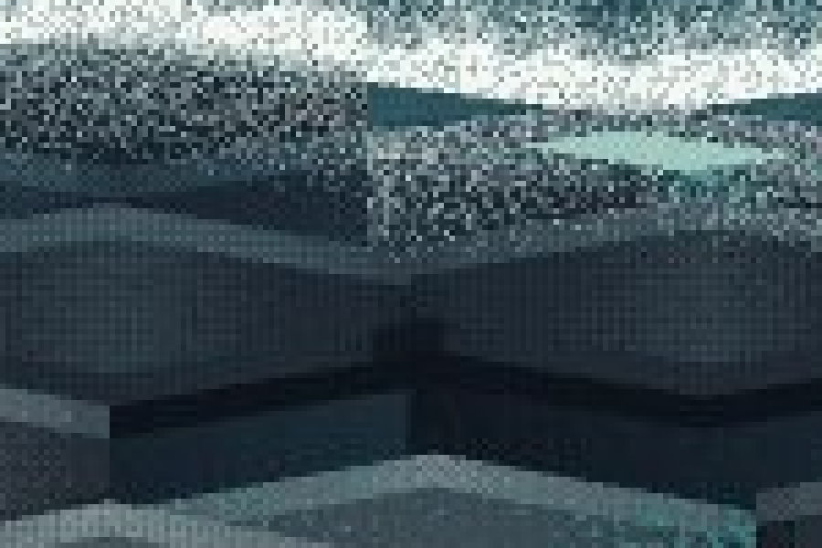 The same image enlarged with nearest neighbour, showing hard blocky pixels