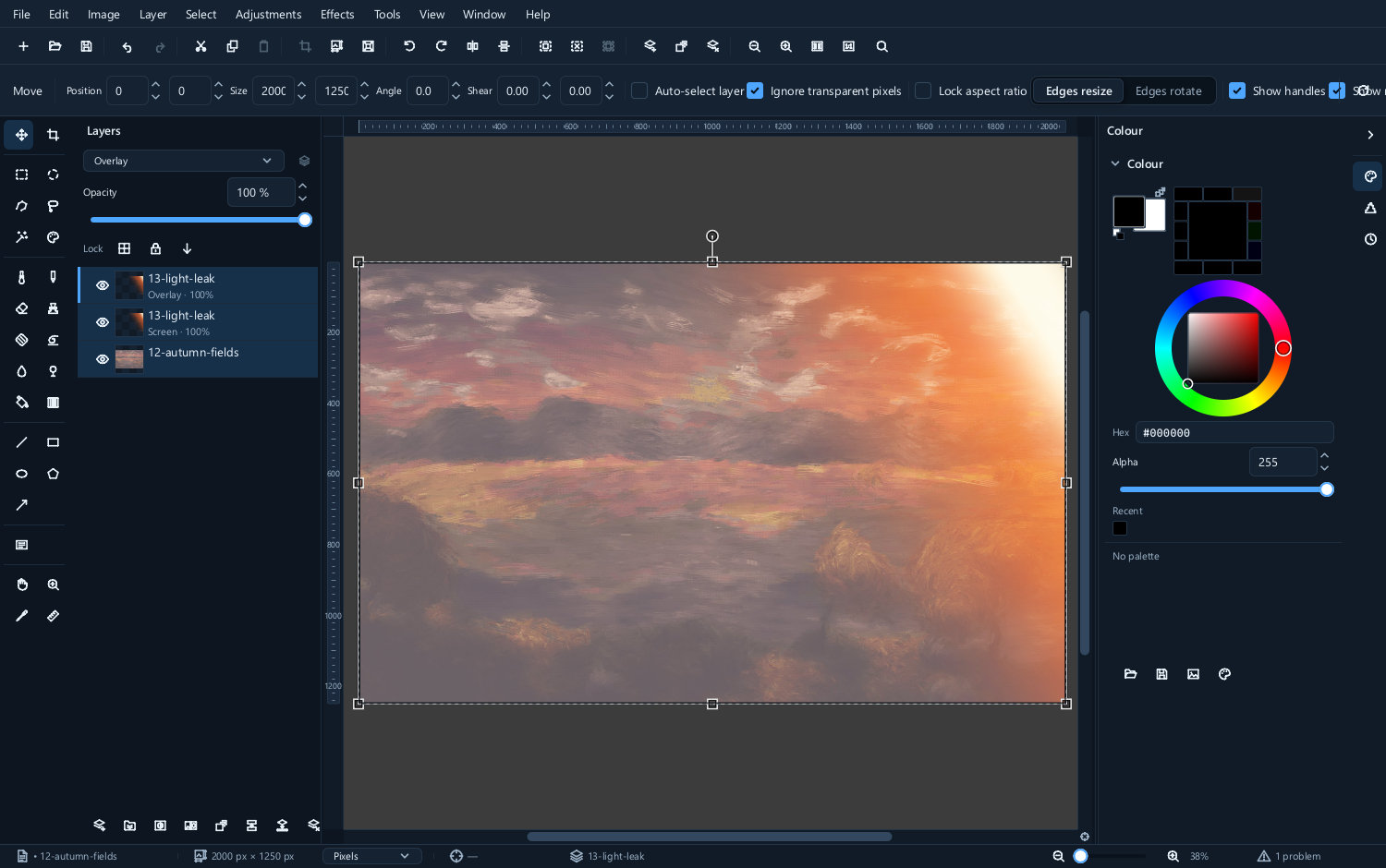 Two separate layers before merging
