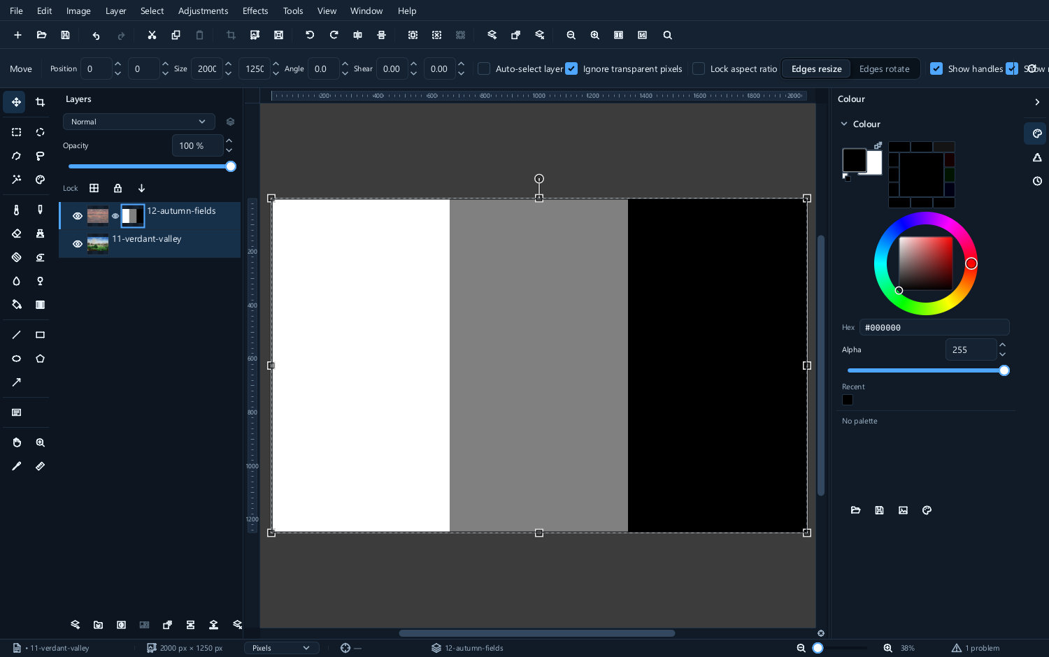 The same mask shown on its own as a greyscale image