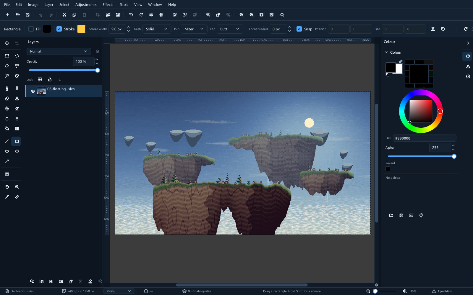 The tool options bar for shapes, with fill, outline and corner settings