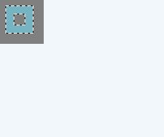 A selection being subtracted from, with the area about to be removed shown