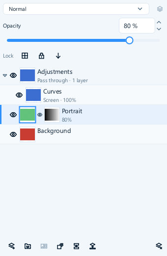 The layer thumbnail highlighted in the panel
