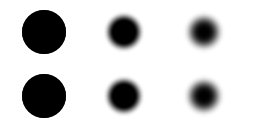 A comparison of a soft mask edge against a softened layer edge