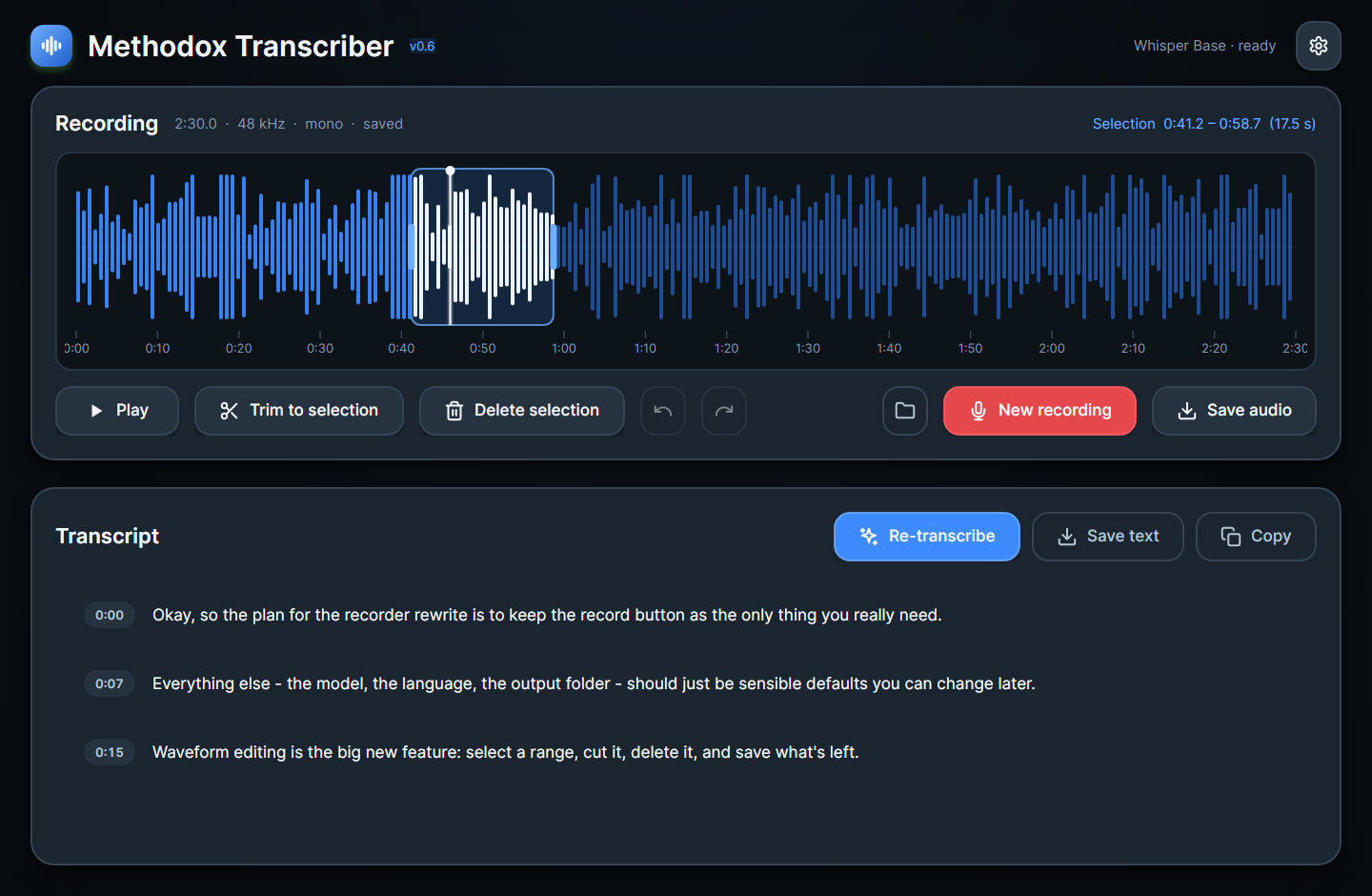Methodox Transcriber